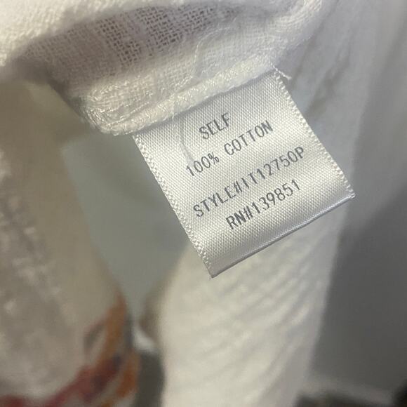 ODDY White Embroidered Floral Tassel Tie Kimono Duster Boho Short Sleeve OS - Picture 11 of 13